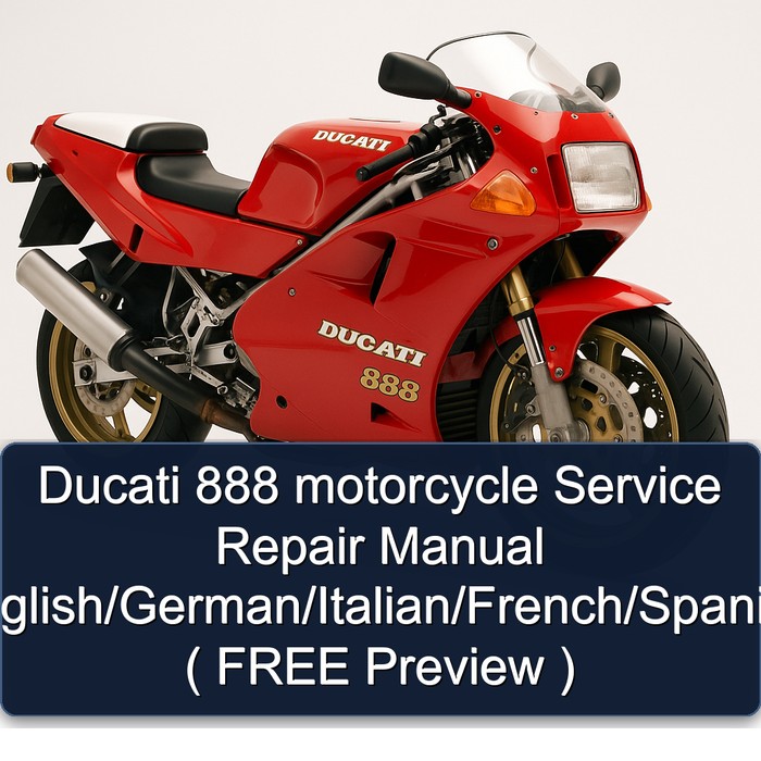 Ducati 888 motorcycle Manual de servicio y reparación English/German/Italian/French/Spanish ( FREE Preview )