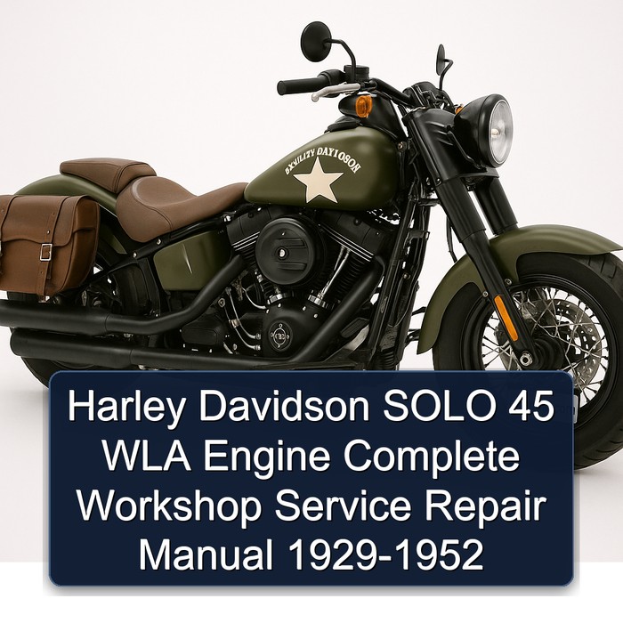 Harley Davidson SOLO 45 WLA Engine Manual completo de servicio y reparación del taller 1929-1952