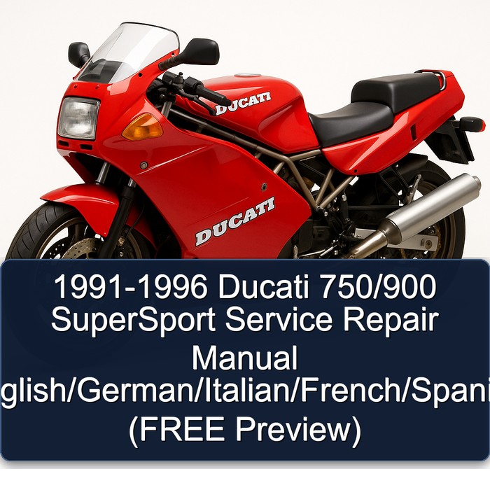 1991-1996 Ducati 750/900 SuperSport Manual de servicio y reparación English/German/Italian/French/Spanish (FREE Preview)