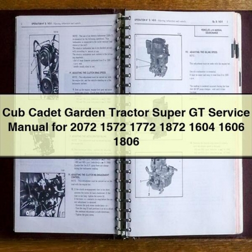 Cub Cadet Garden Tractor Super GT Workshop Service Repair Manual PDF Download