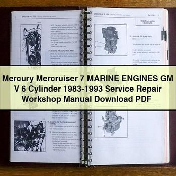 Mercury Mercruiser 7 Marine Engines GM V 6 Cylinder 1983-1993 Service Repair Workshop Manual 