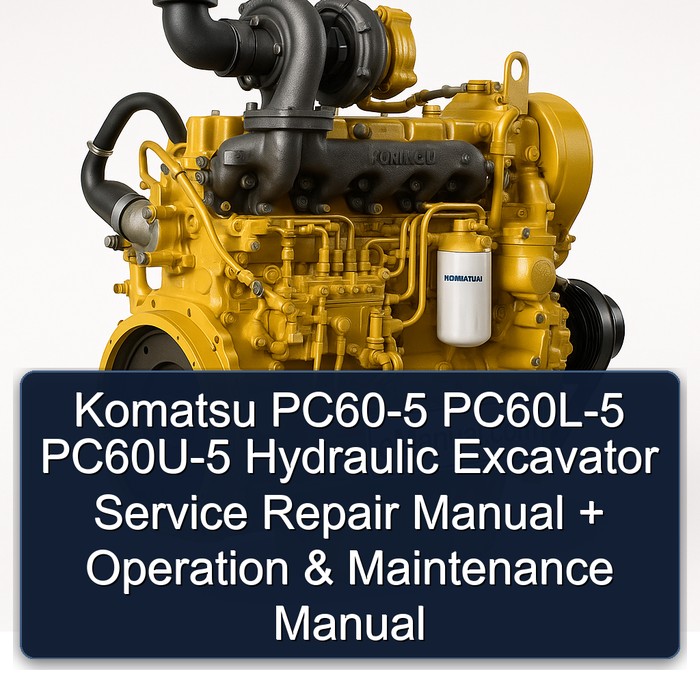 Komatsu PC60-5 PC60L-5 PC60U-5 Hydraulic Excavator Manual de servicio y reparación + Operation & Maintenance Manual