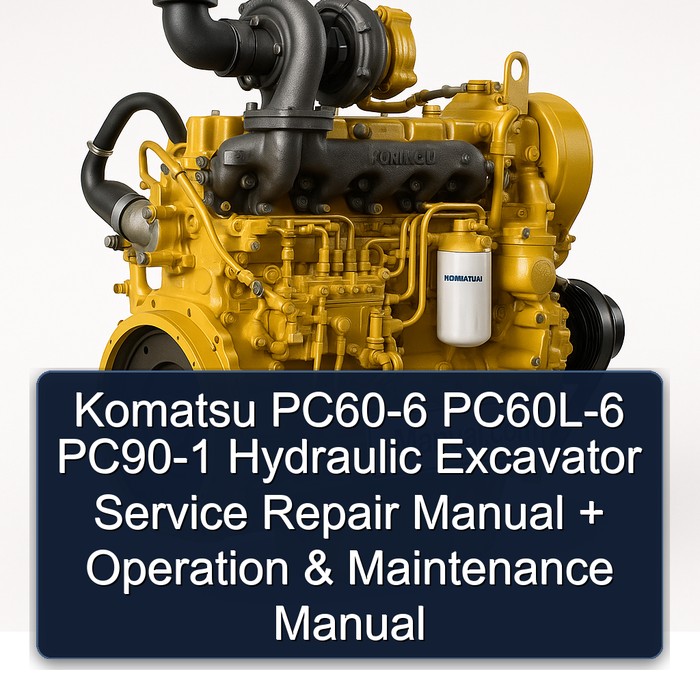 Komatsu PC60-6 PC60L-6 PC90-1 Hydraulic Excavator Manual de servicio y reparación + Operation & Maintenance Manual