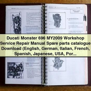 Ducati Monster 696 MY2009 Workshop Service Repair & Spare Parts Catalog PDF Download