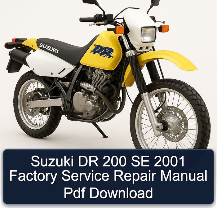 Suzuki DR 200 SE 2001 Factory Manual de servicio y reparación Pdf Download