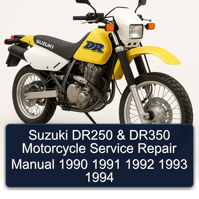 Suzuki DR250 & DR350 Motorcycle Manual de servicio y reparación 1990 1991 1992 1993 1994