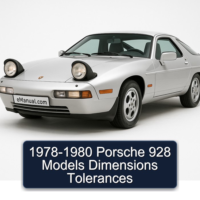 1978-1980 Porsche 928 Models Dimensions Tolerances