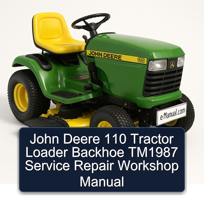 John Deere 110 Tractor Loader Backhoe TM1987 Service Repair Workshop Manual