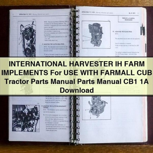 Manual de Partes para Tractor Farmall Cub CB1 1A - IH