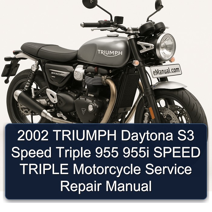 2002 TRIUMPH Daytona S3 Speed Triple 955 955i SPEED TRIPLE Motorcycle Manual de servicio y reparación