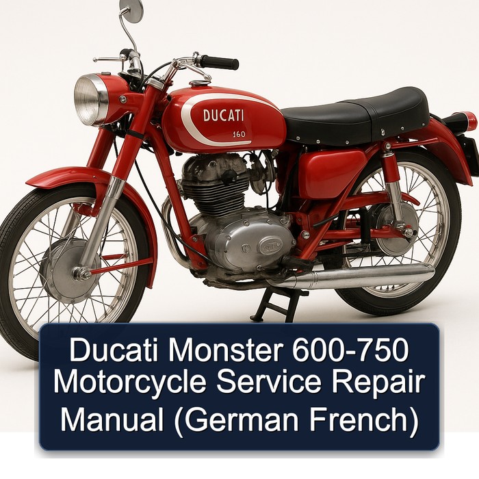 Ducati Monster 600-750 Motorcycle Manual de servicio y reparación (German French)