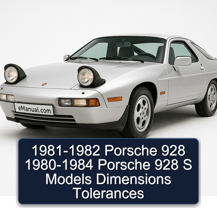 1981-1982 Porsche 928 1980-1984 Porsche 928 S Models Dimensions Tolerances