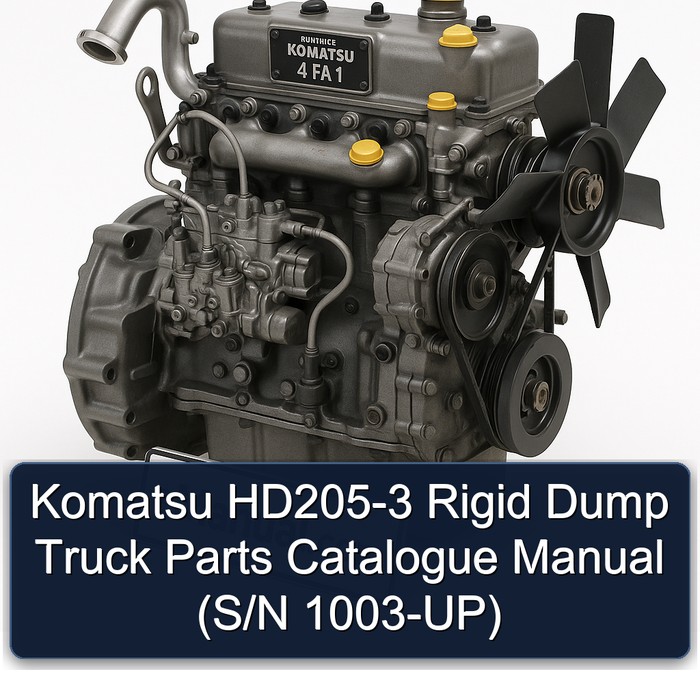 Komatsu HD205-3 Rigid Dump Truck Parts Catalogue Manual (S/N 1003-UP)