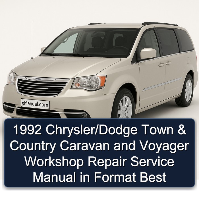 1992 Chrysler/Dodge Town & Country Caravan and Voyager Workshop Repair Service Manual in Format Best 