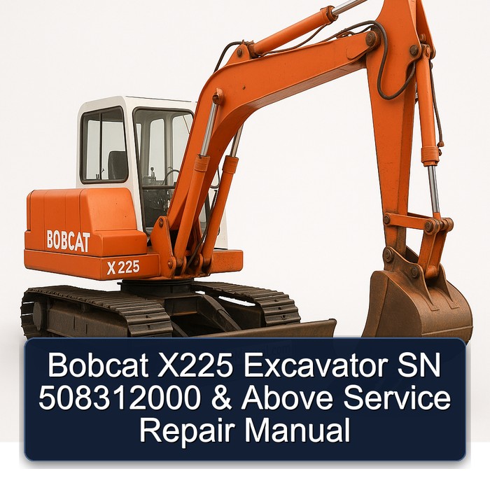 Bobcat X225 Excavator SN 508312000 & Above Service Repair Manual