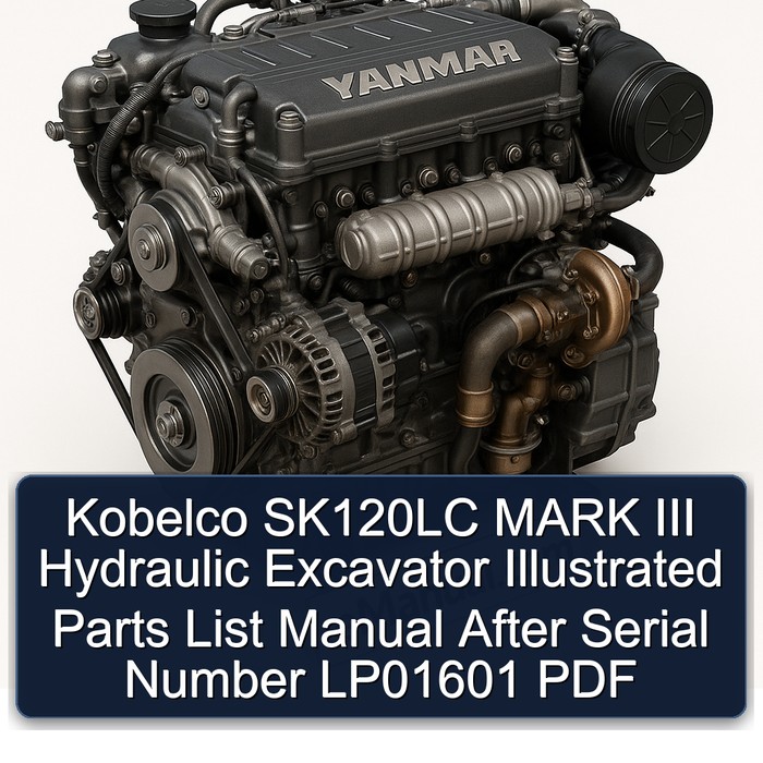 Kobelco SK120LC MARK III Hydraulic Excavator Illustrated Parts List Manual After Serial Number LP01601 PDF
