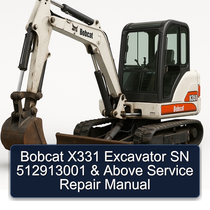 Bobcat X331 Excavator SN 512913001 & Above Service Repair Manual