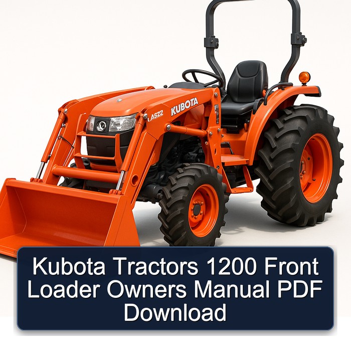 Kubota Traktoren 1200 Frontlader Bedienungsanleitung PDF Download