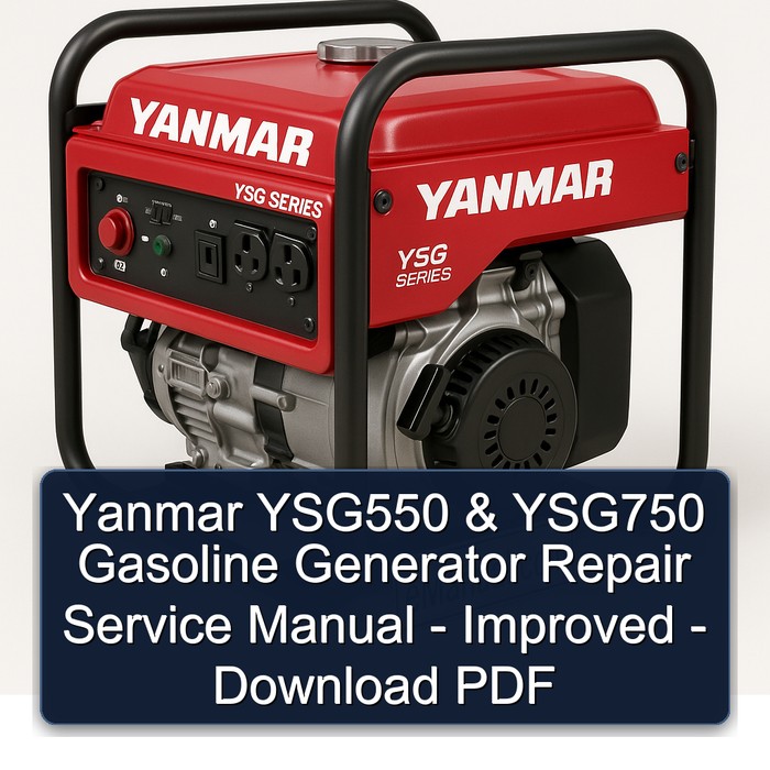 Yanmar YSG550 & YSG750 Gasoline Generator Repair Service Manual - Improved - Download PDF