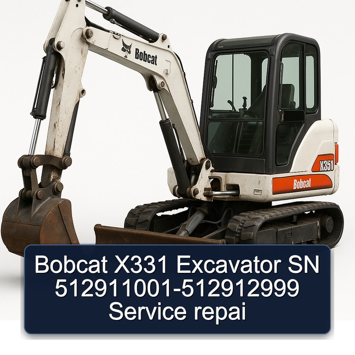 Bobcat X331 Excavator SN 512911001-512912999 Service repai