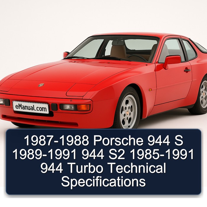 1987-1988 Porsche 944 S 1989-1991 944 S2 1985-1991 944 Turbo Technical Specifications