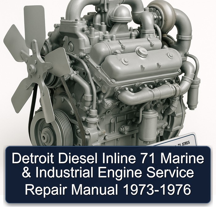 Detroit Diesel Inline 71 3-71 4-71 6-71 71E 71N Turbo 2 & 4 Valve Marine & Industrial Engine 1973-1976 Factory Service Repair Workshop Manual