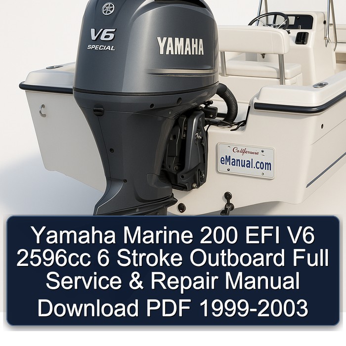 Yamaha Marine 200 EFI V6 2596cc 6 Stroke Outboard Full Service & Repair Manual Download PDF 1999-2003