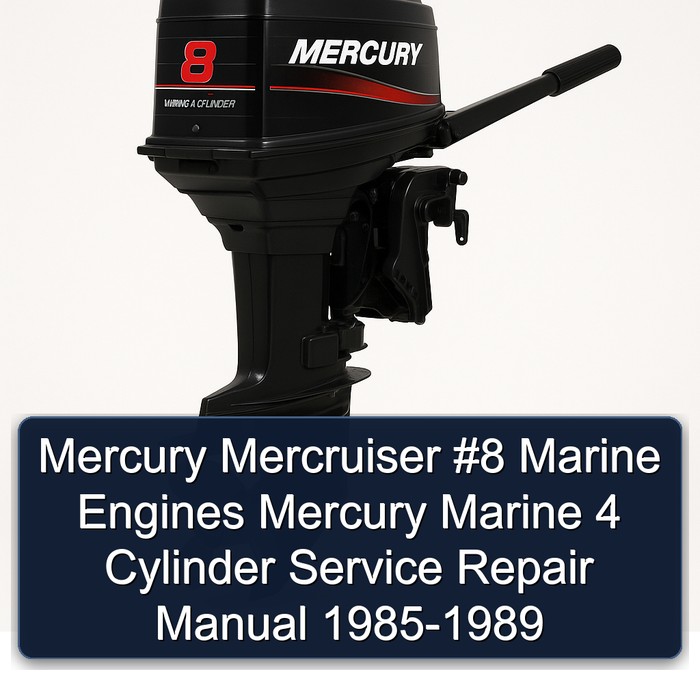 Mercury Mercruiser #8 Marine Engines Mercury Marine 4 Cylinder Service Repair Manual 1985-1989