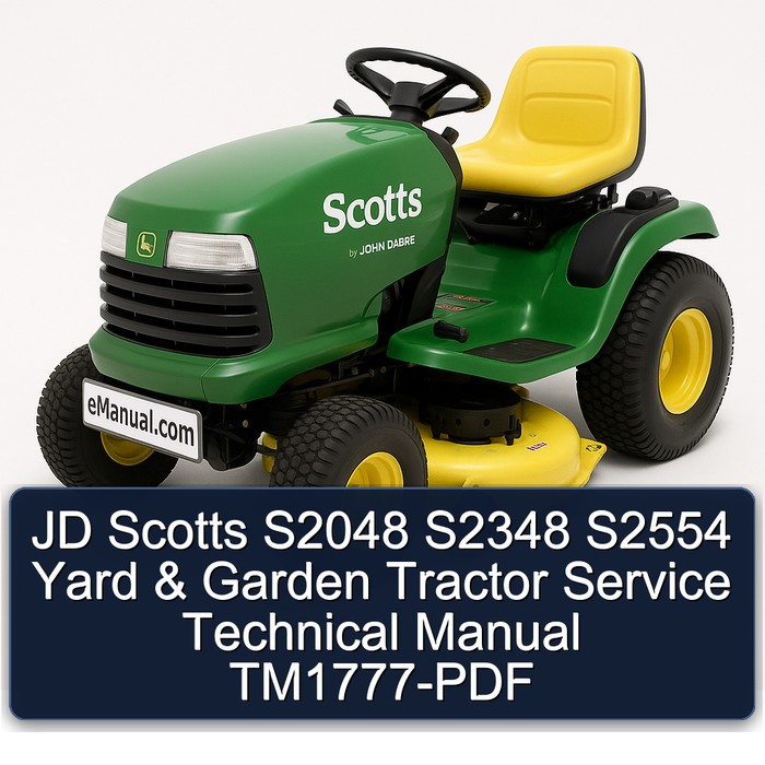 JD Scotts S2048 S2348 S2554 Yard & Garden Tractor Service Technical Manual TM1777-PDF 