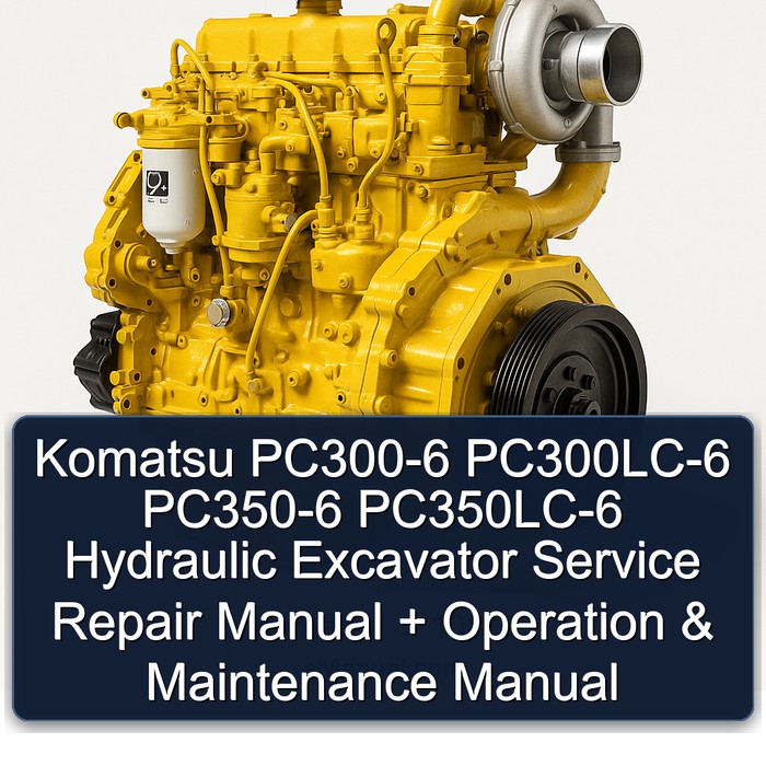 Komatsu PC300-6 PC300LC-6 PC350-6 PC350LC-6 Hydraulic Excavator Service Repair Manual + Operation & Maintenance Manual 