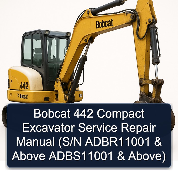 Bobcat 442 Compact Excavator Manual de servicio y reparación (S/N ADBR11001 & Above ADBS11001 & Above)