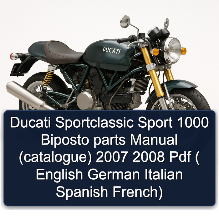 Ducati Sportclassic Sport 1000 Biposto parts Manual (catalogue) 2007 2008 Pdf ( English German Italian Spanish French)