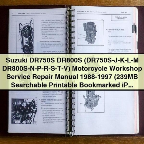 Suzuki DR750S DR800S Motorcycle Workshop Service Repair Manual 1988-1997