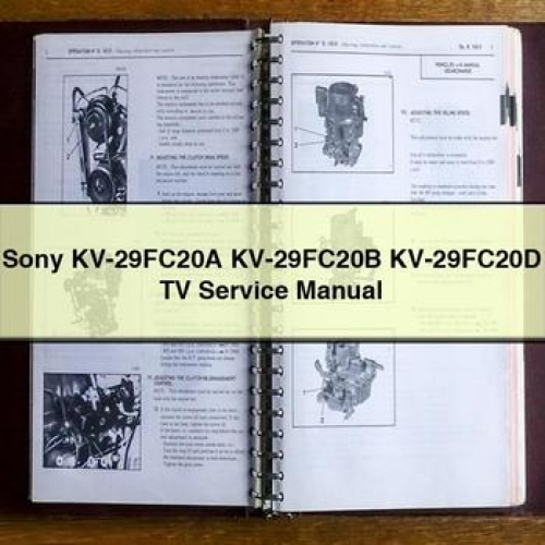 Sony Kv-29FC20A Kv-29FC20B Kv-29FC20D Tv Workshop Service Repair Manual PDF Download