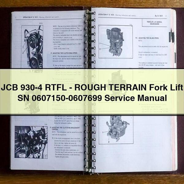 Manual de Servicio y Reparación JCB 930-4 RTFL - Carretilla Elevadora de Terreno Rugoso