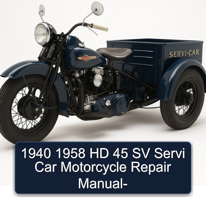 1940 1958 HD 45 SV Servi Car Motorcycle Repair Manual-