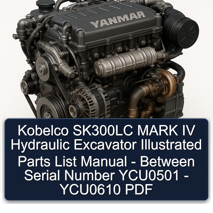 Kobelco SK300LC MARK IV Hydraulic Excavator Illustrated Parts List Manual - Between Serial Number YCU0501 - YCU0610 PDF