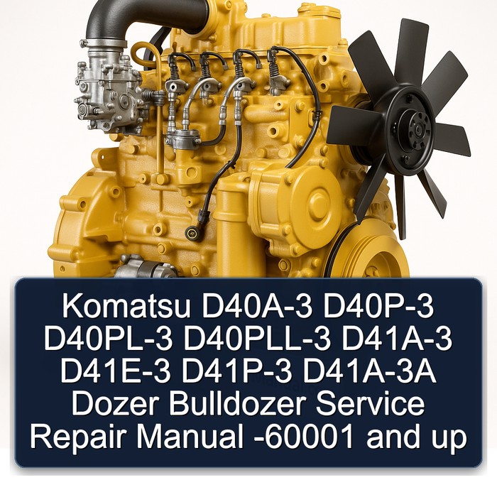 Komatsu D40A-3 D40P-3 D40PL-3 D40PLL-3 D41A-3 D41E-3 D41P-3 D41A-3A Dozer Bulldozer Service Repair Manual -60001 and up