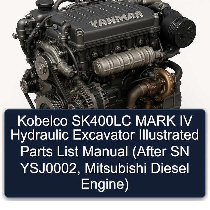 Kobelco SK400LC MARK IV Hydraulic Excavator Illustrated Parts List Manual (After SN YSJ0002, Mitsubishi Diesel Engine)