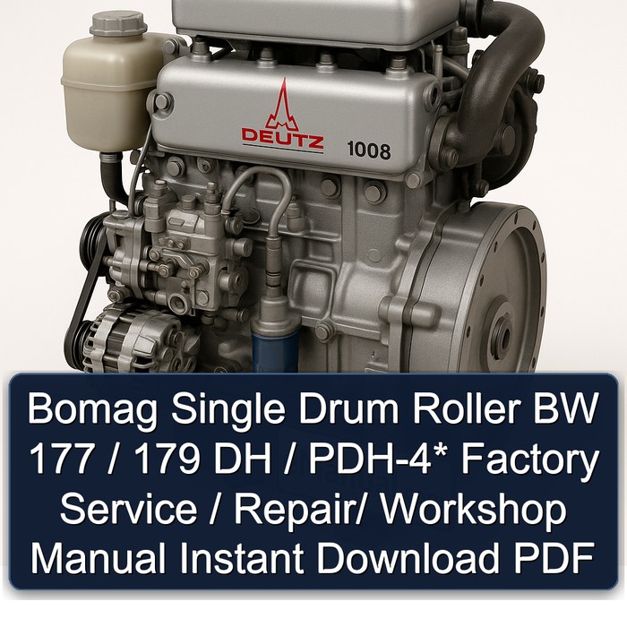 Bomag Single Drum Roller BW 177 / 179 DH / PDH-4* Factory Service / Repair/ Workshop Manual Instant Download PDF