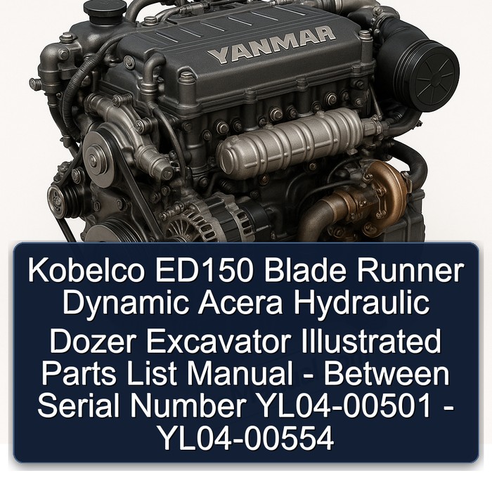 Kobelco ED150 Blade Runner Dynamic Acera Hydraulic Dozer Excavator Illustrated Parts List Manual - Between Serial Number YL04-00501 - YL04-00554