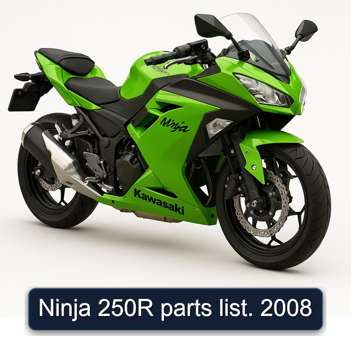 Ninja 250R parts list. 2008