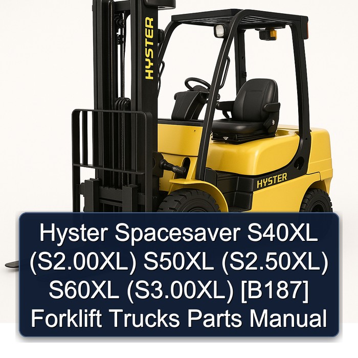 Manual de Partes para Carretillas Elevadoras Hyster Spacesaver S40XL (S2.00XL), S50XL (S2.50XL), S60XL (S3.00XL) [B187]