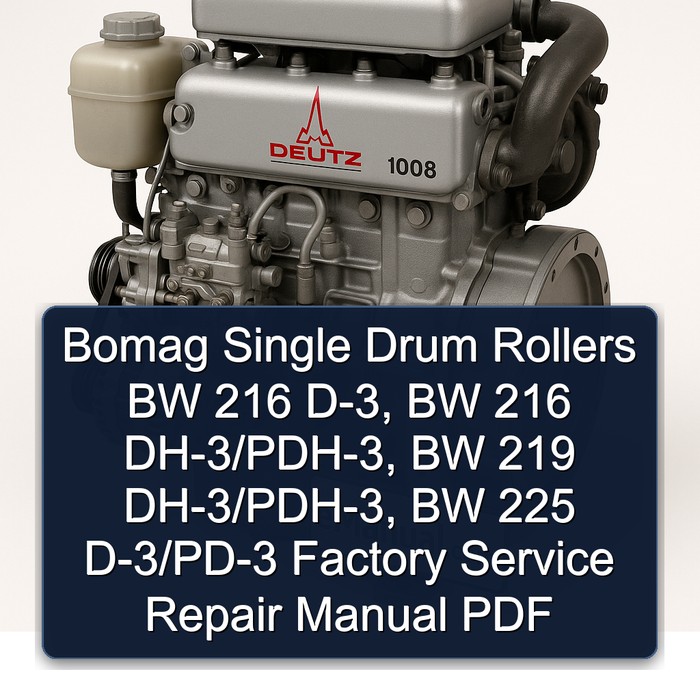 Bomag Single Drum Rollers BW 216 D-3, BW 216 DH-3/PDH-3, BW 219 DH-3/PDH-3, BW 225 D-3/PD-3 Factory Service Repair Manual PDF