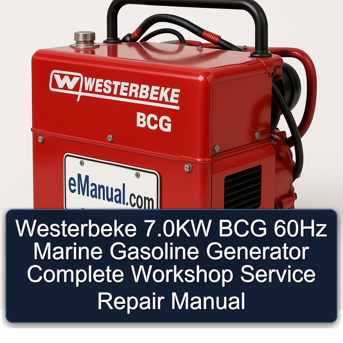 Westerbeke 7.0KW BCG 60Hz Marine Gasoline Generator Manual completo de servicio y reparación del taller