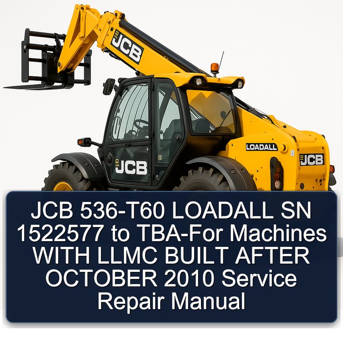 JCB 536-T60 LOADALL SN 1522577 to TBA-For Machines WITH LLMC BUILT AFTER OCTOBER 2010 Service Repair Manual 