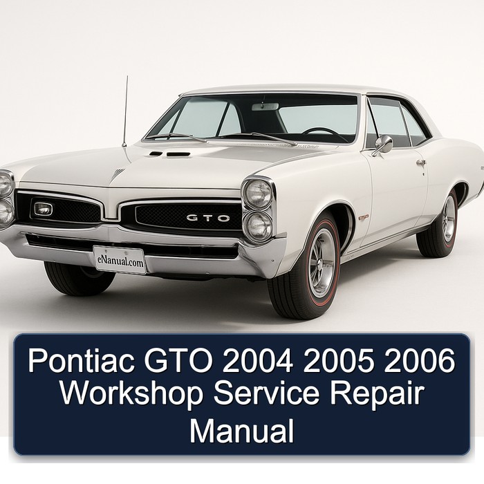 Pontiac GTO 2004 2005 2006 Workshop Manual de servicio y reparación