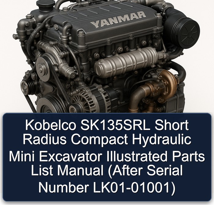 Kobelco SK135SRL Short Radius Compact Hydraulic Mini Excavator Illustrated Parts List Manual (After Serial Number LK01-01001)