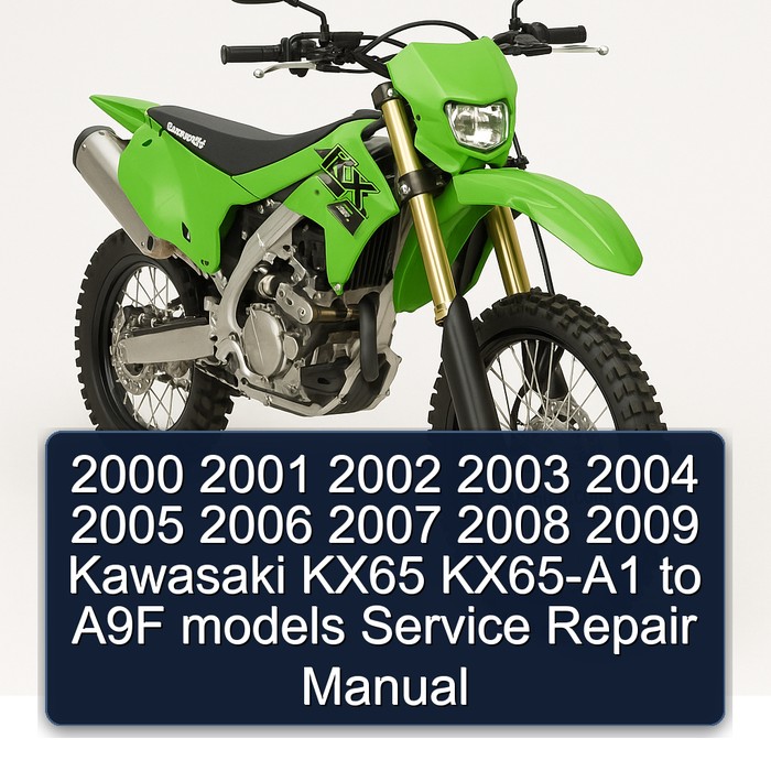 2000 2001 2002 2003 2004 2005 2006 2007 2008 2009 Kawasaki KX65 KX65-A1 to A9F models Manual de servicio y reparación