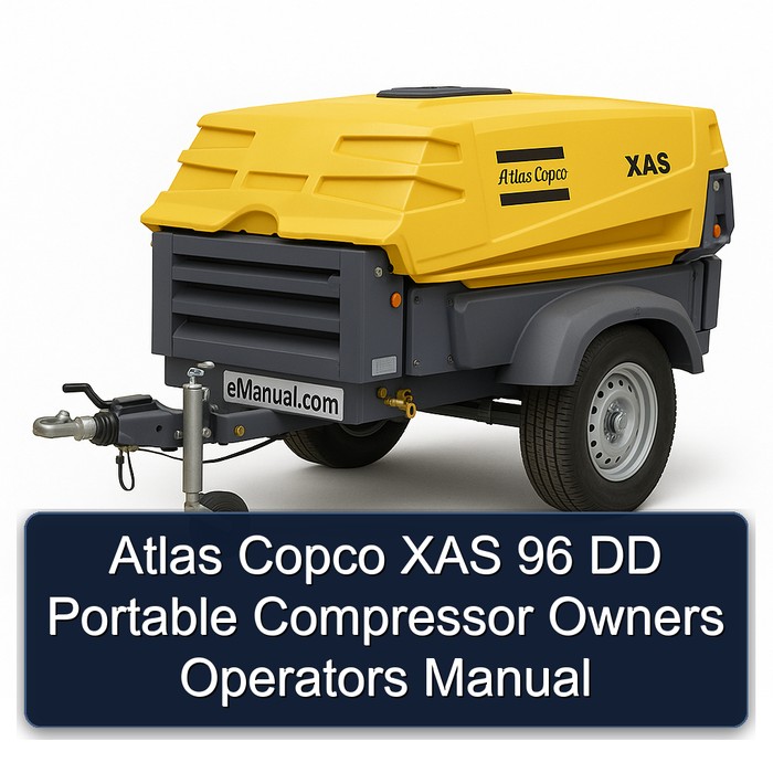 Atlas Copco XAS 96 DD Portable Compressor Owners Operators Manual